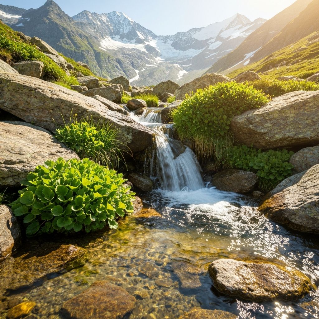 Klares Bergquellwasser